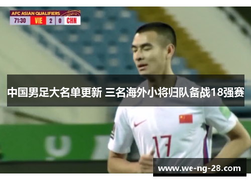 中国男足大名单更新 三名海外小将归队备战18强赛
